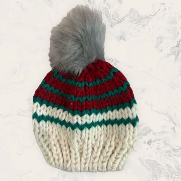 NWT Nordstrom BP. bundle of Two Knit Beanie - One Size - Red/Cream - Picture 3 of 3